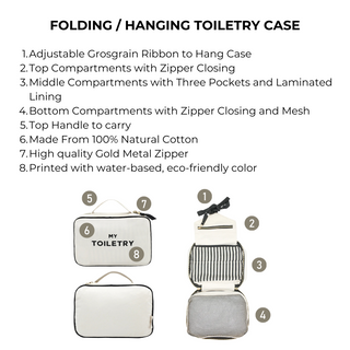 Folding/Hanging Toiletry Case – Cream