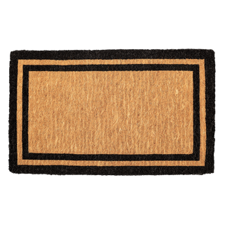 Double Black Border Natural Coir Doormat