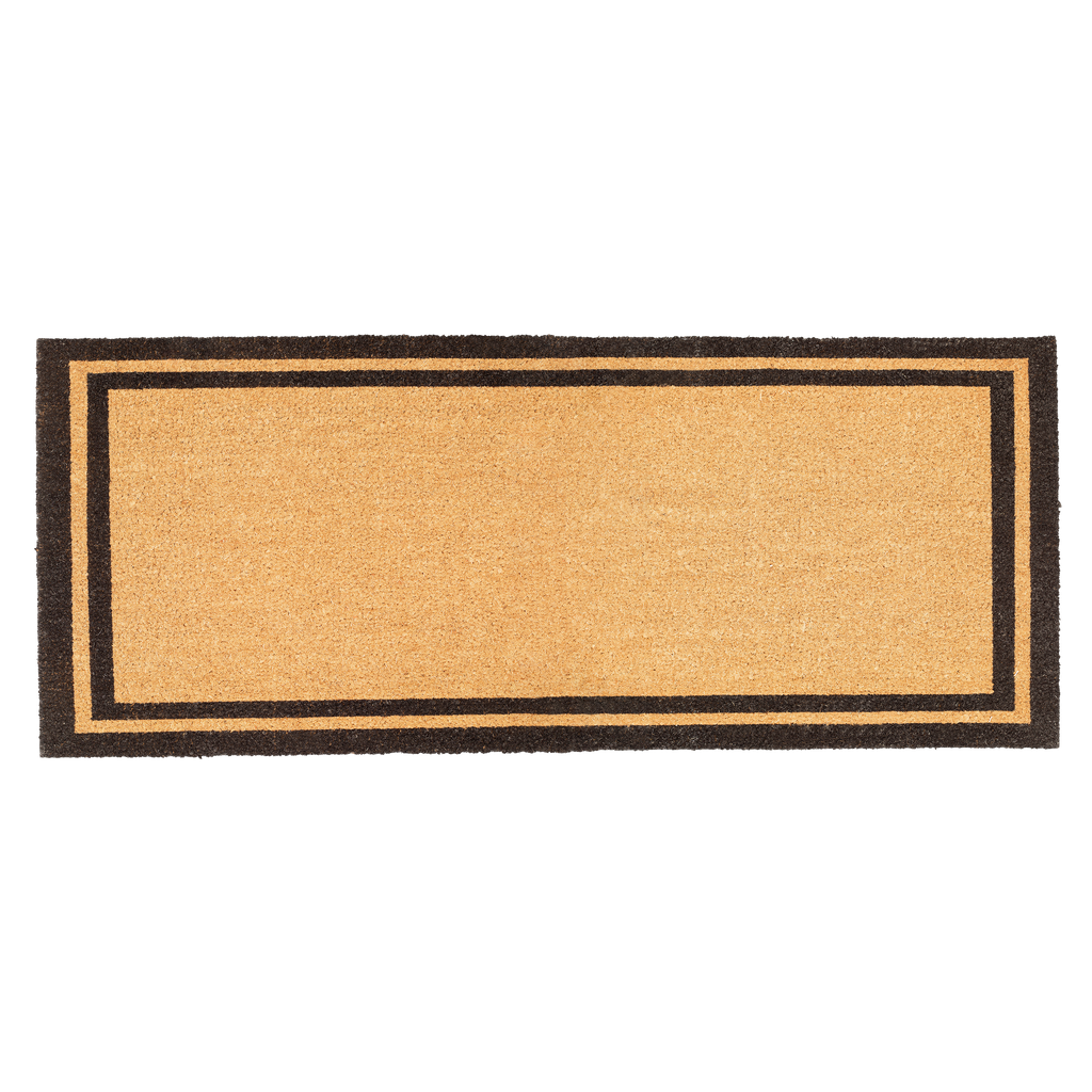 Double Black Border Natural Coir Doormat