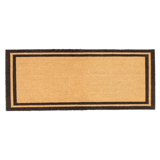 Double Black Border Natural Coir Doormat
