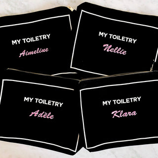 Toiletry Pouch with Coated Lining – Black
