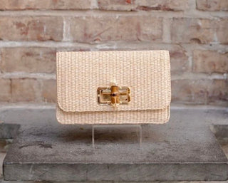 Lilly - Straw Clutch - Bamboo Toggle