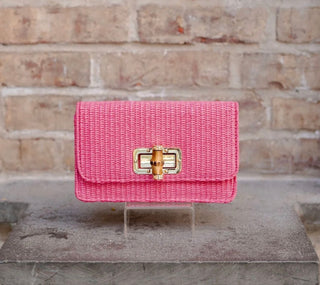 Lilly - Straw Clutch - Bamboo Toggle