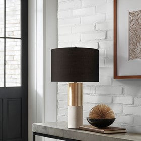 Fulton Metal & Concrete Table Lamp | Modern Industrial Accent Lighting