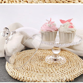 Glass Pedestal Cake Stand with Dome Cover