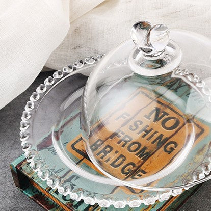 Vintage Crystal-Cut Glass Dessert Dome & Covered Serving Dish