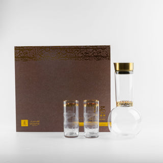 Jiwar - Jug with 6 Tall cups - Gold