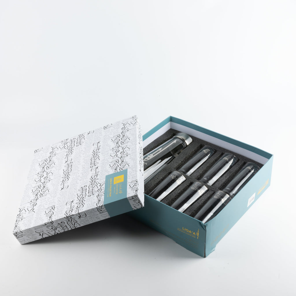 Liqa'a - Jug with 6 Tall cups - Silver