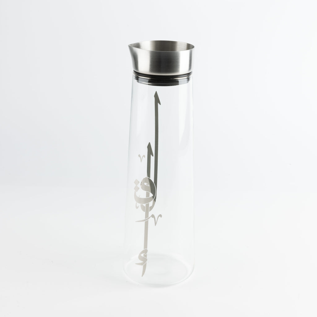 Liqa'a - Jug with 6 Tall cups - Silver