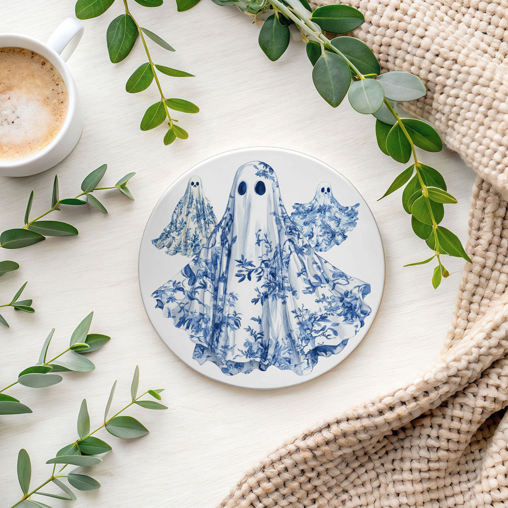 Blue & White Chinoiserie Halloween Coasters – Set of 8 Designs