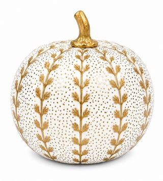 Gold Meadow Sprig Metal Pumpkin – Available in Two Sizes