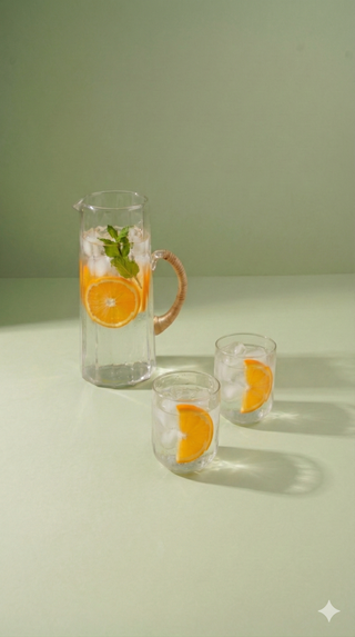 Hammered Glass Water Pitcher Natural
