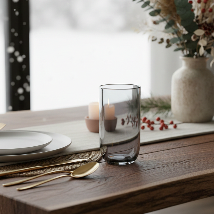 Smoke Tumbler Glass Set of 4 | Elegant Colored Glassware by Little White Dish