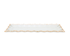 Glass Oblong Tray with Gold Edge – Medium & Large Sizes
