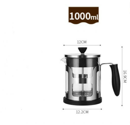 Glass French Press Coffee Maker with Stainless Steel Filter