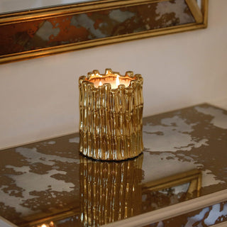 Gold Sagano Candle – Elegant Bamboo Scented Candle in Gold Jar