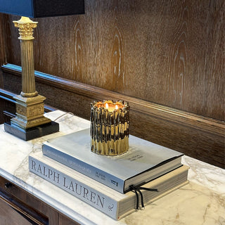 Gold Sagano Candle – Elegant Bamboo Scented Candle in Gold Jar