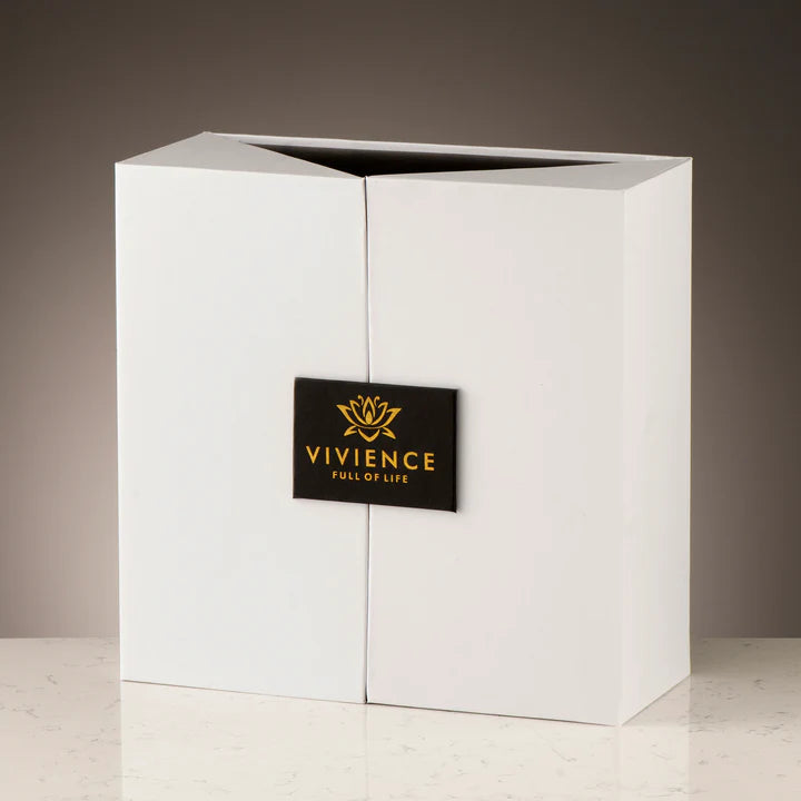 Gold Bottle Diffuser with Gold Cap and White Flower,