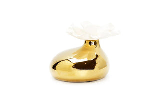 Gold Diffuser with White Flower – Iris & Rose Scent