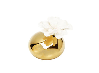 Gold Diffuser with White Flower – Iris & Rose Scent