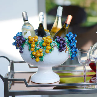 Footed Bowl with Grapes