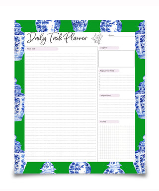 Green Chinoiserie Ginger Jar Daily Planner
