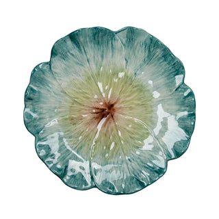 Elisabetta Flower Dinner Plate – Hand-Painted Portuguese Ceramic Plate in Lilac, Blue, Green, Pink, Orange & Yellow
