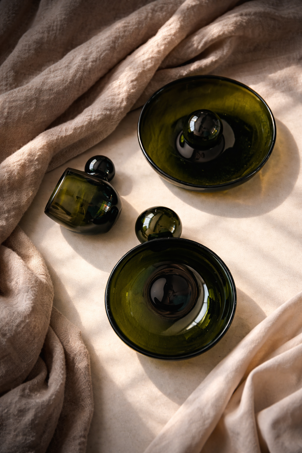 Tezon Forest Green Recycled Glass Bowl