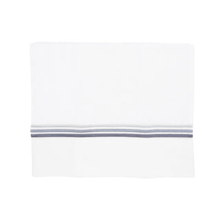 Turkish Cotton Guest Towels with Gray Stripe French Borders – Set of 2