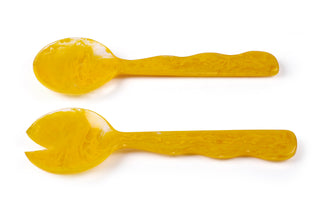 Resin Salad Server Mustard Set of 2