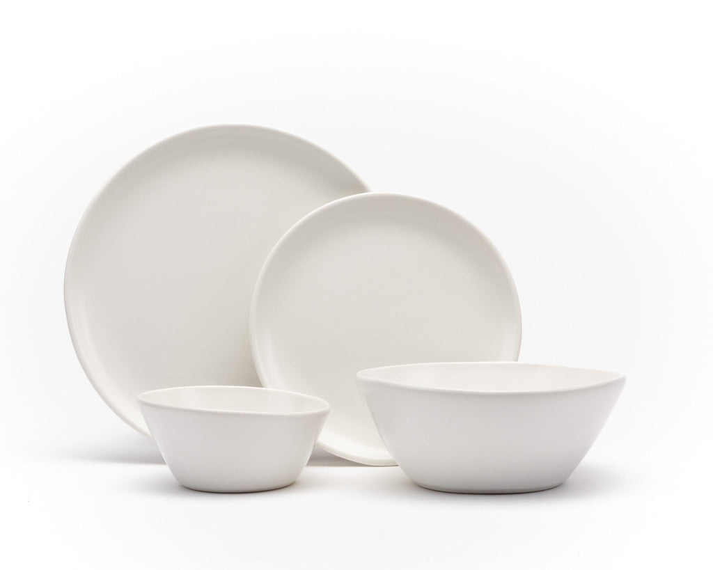 HAAND Hestia 4-Piece Dinner Setting – Handcrafted Porcelain Dinnerware Set