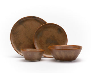 HAAND Hestia 4-Piece Dinner Setting – Handcrafted Porcelain Dinnerware Set