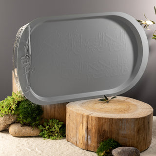 Liqa'a - Serving Tray - Grey & Silver