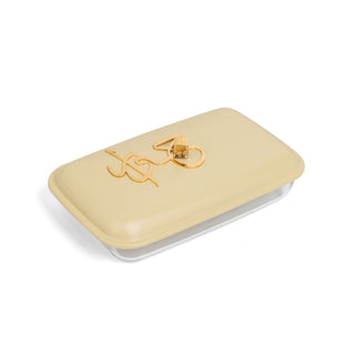 Jiwar Medium Twin Candle Pyrex Chafer – Ivory & Gold, Stainless Steel Buffet Food Warmer