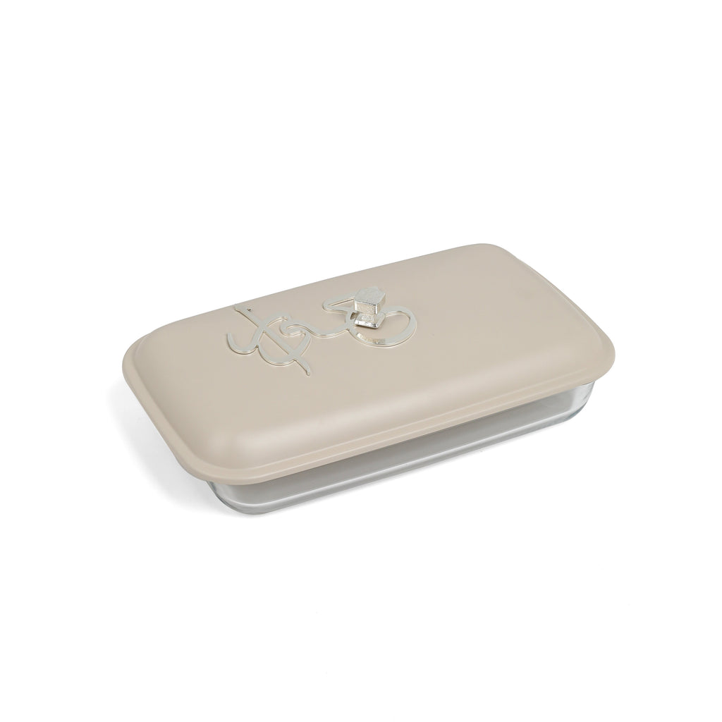 Jiwar Medium Twin Candle Pyrex Chafer – Beige & Silver, Stainless Steel Food Warmer