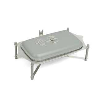 Jiwar Medium Twin Candle Pyrex Chafer Mint Green & Silver | Elegant Buffet Serveware