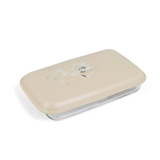 Jiwar Large Twin Candle Pyrex Chafer Beige & Silver | Elegant Buffet Serveware