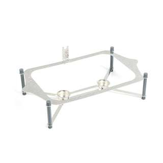 Jiwar Large Twin Candle Pyrex Chafer Haze Blue & Silver | Elegant Buffet Serveware