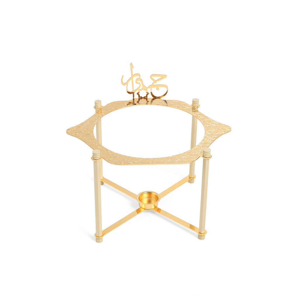 Jiwar Deluxe Gold Engraved Soup Buffet Ivory & Gold | Luxury Serveware