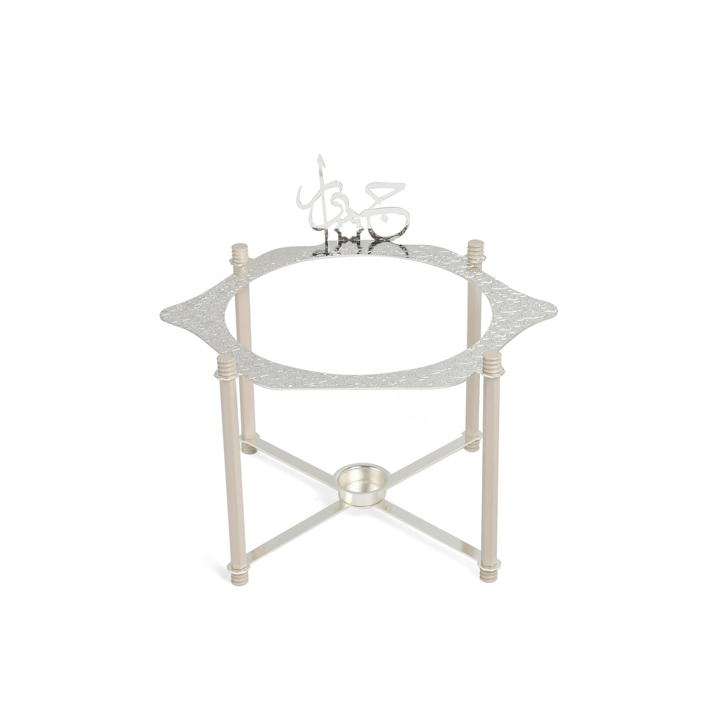 Jiwar Deluxe Gold Engraved Soup Buffet Beige & Silver | Luxury Serveware