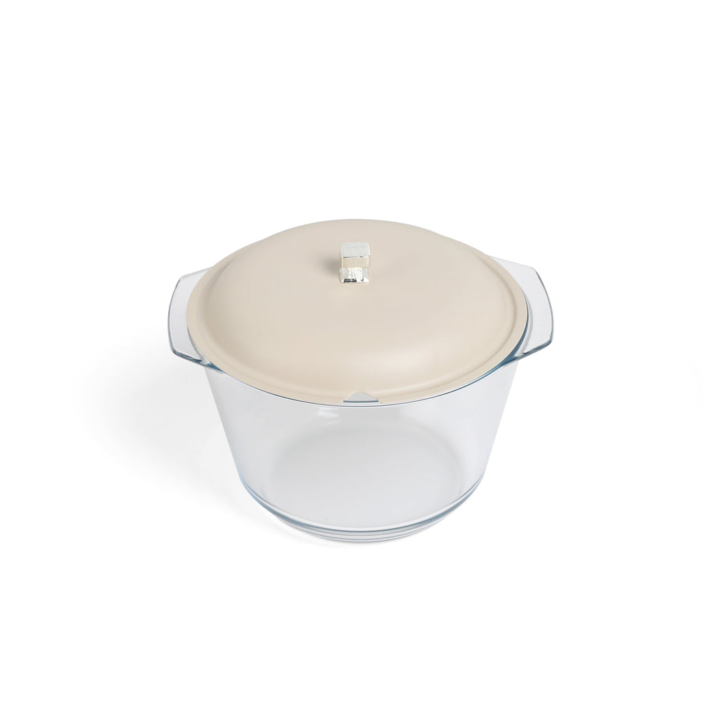 Jiwar Deluxe Gold Engraved Soup Buffet Beige & Silver | Luxury Serveware