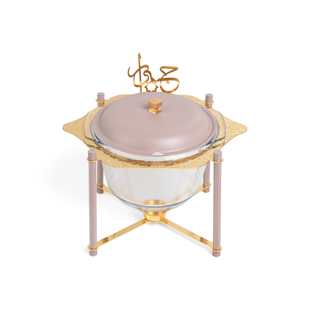 Jiwar Deluxe Gold Engraved Soup Buffet Lavender & Gold | Luxury Serveware
