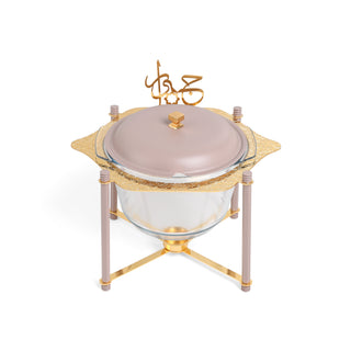 Jiwar Deluxe Gold Engraved Soup Buffet Lavender & Gold | Luxury Serveware