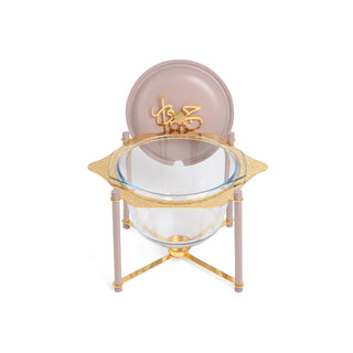 Jiwar Deluxe Gold Engraved Soup Buffet Lavender & Gold | Luxury Serveware