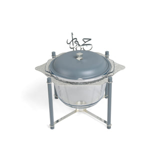 Jiwar - Deluxe Gold Engraved Soup Buffet - Haze BLue &Silver