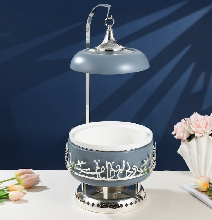 Jiwar 4-Liter Chafer Haze Blue & Silver | Elegant Buffet Serveware