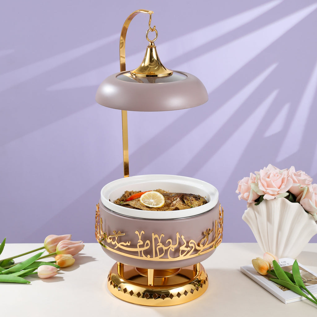 Jiwar 4-Liters Chafer – Lavender & Gold, Buffet Food Warmer for Parties & Events