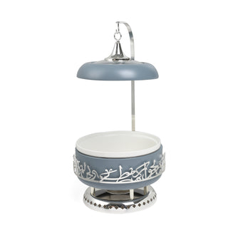 Jiwar 6-Liters Chafer – Haze Blue & Silver, Large Buffet Food Warmer for Events