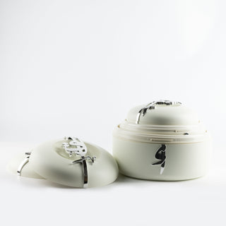 Liqa'a - Food Thermos/ Warm Serv (Set of 3) - Pearl White & Silver