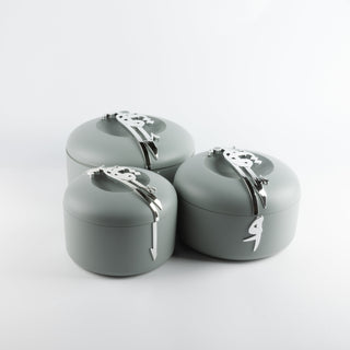 Liqa’a Food Thermos & Warm Serve Set (3-Piece) – Grey & Silver